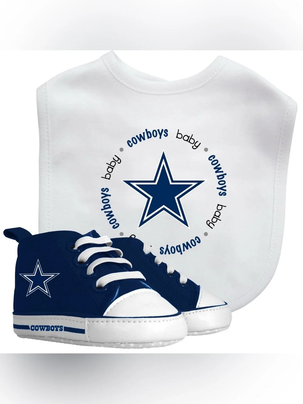 DALLAS COWBOYS Baby Fanatic Star Bib with Matching Pre-Walkers & 2 Pacifiers